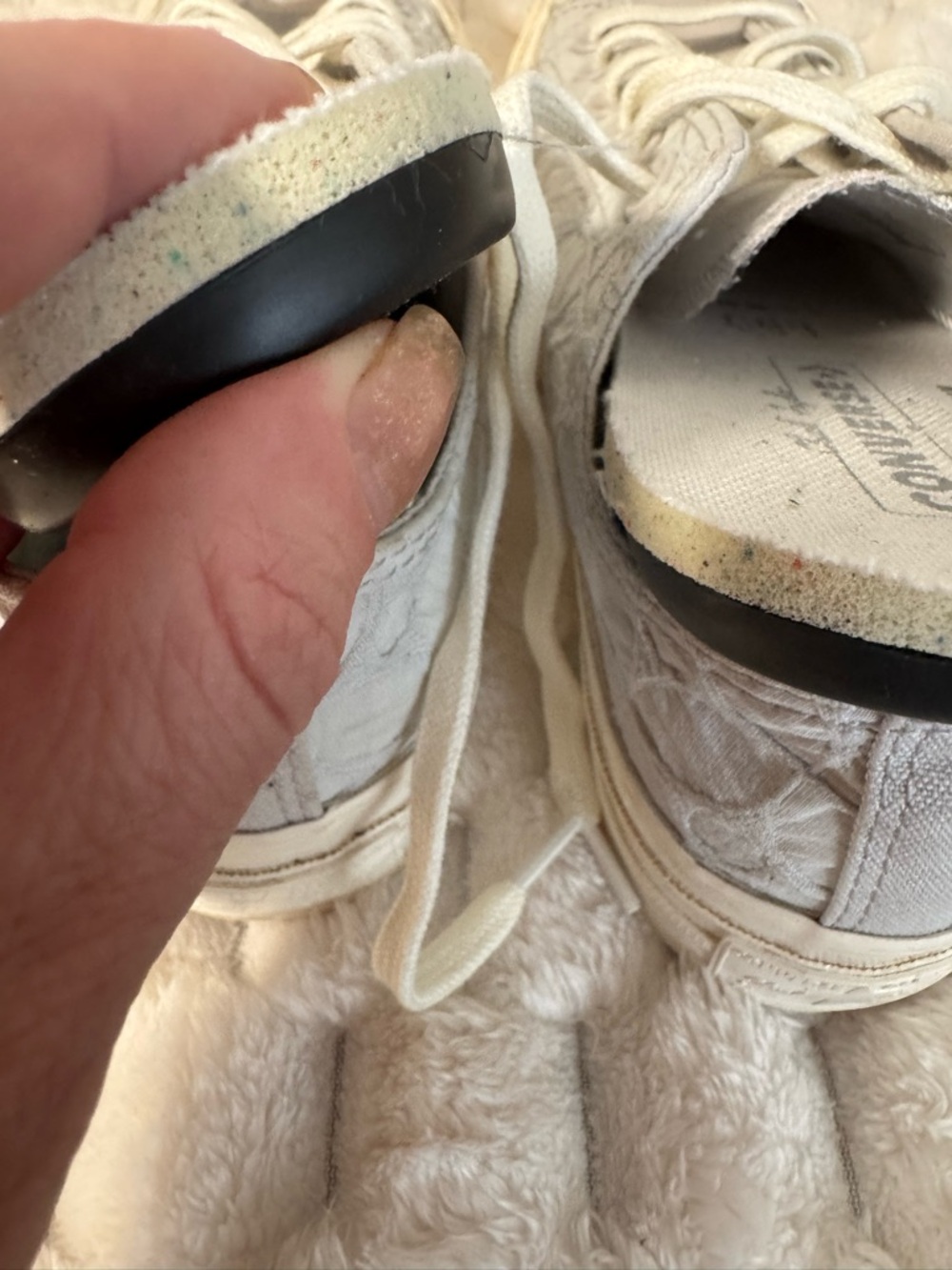 Converse Low Top W 8.5 Grey & Off-White/Cream - Picture 8 of 9
